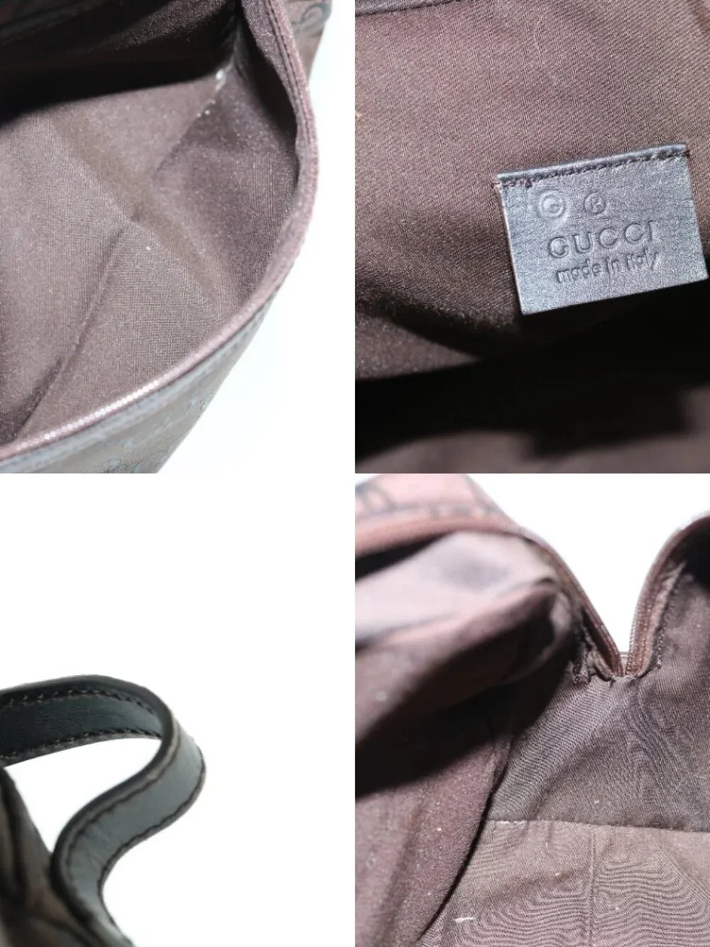 GUCCI GG Canvas Clutch Bag Dark Brown 112253 Auth 62829
